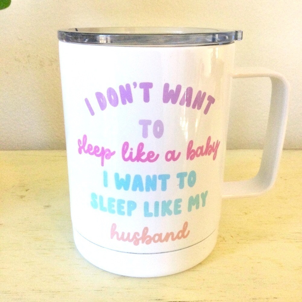 “I Want To Sleep” New in Box Travel Coffee Mug